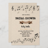 本および音楽シャワーのパーティの招待状 招待状 (正面/裏面)