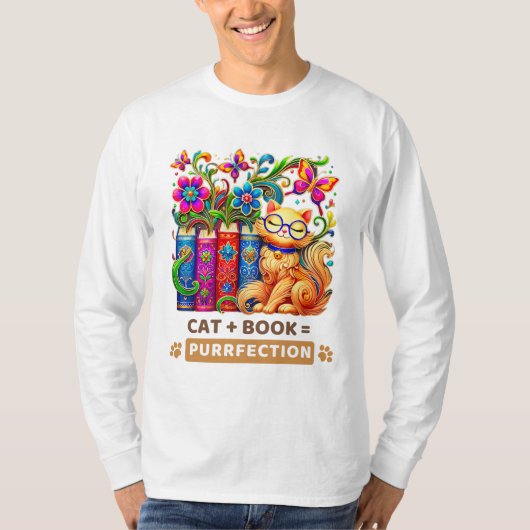 本お洒落蝶の猫 Tシャツ (正面)