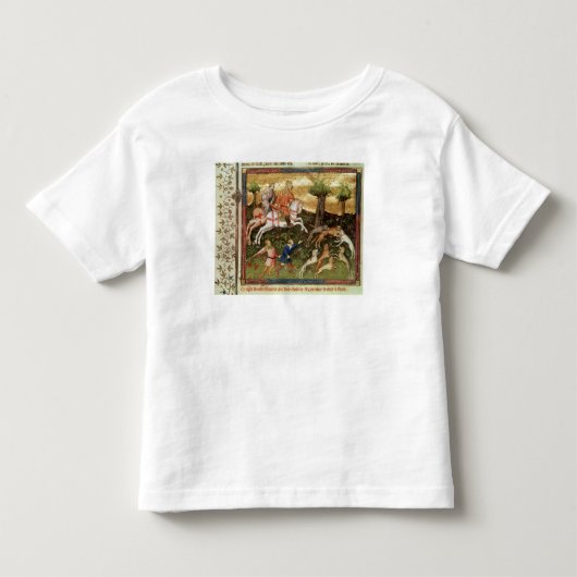 本からのヒョウを、攻撃している犬 トドラーTシャツ (正面)