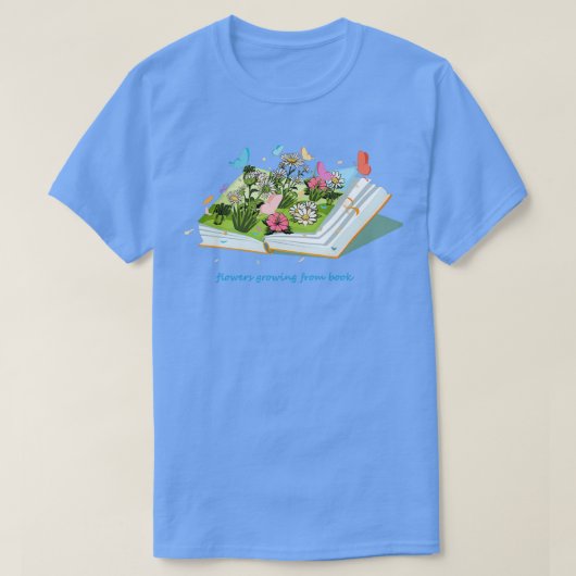 本から生える美しい花 Tシャツ (デザイン正面)