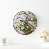本から育つ花の木 ラージ壁時計 (ホーム)