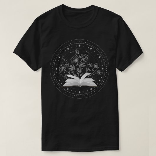 本から花が生える Tシャツ (デザイン正面)