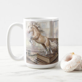 本から飛び出す学者の馬 コーヒーマグカップ