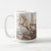 本から飛び出す学者の馬 コーヒーマグカップ (左)