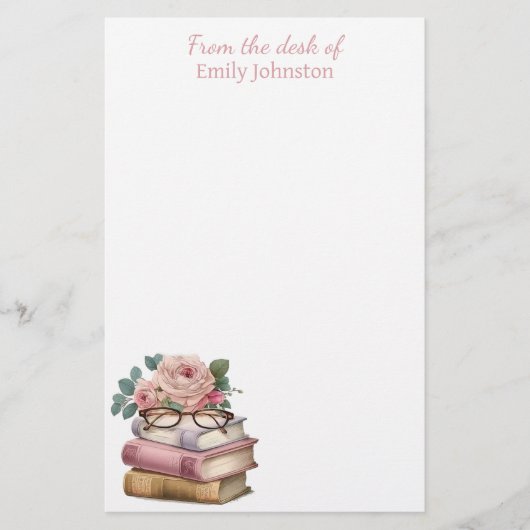 本かわいらしパーソナライズされた 便箋 (正面)