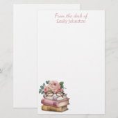 本かわいらしパーソナライズされた 便箋 (正面/裏面)