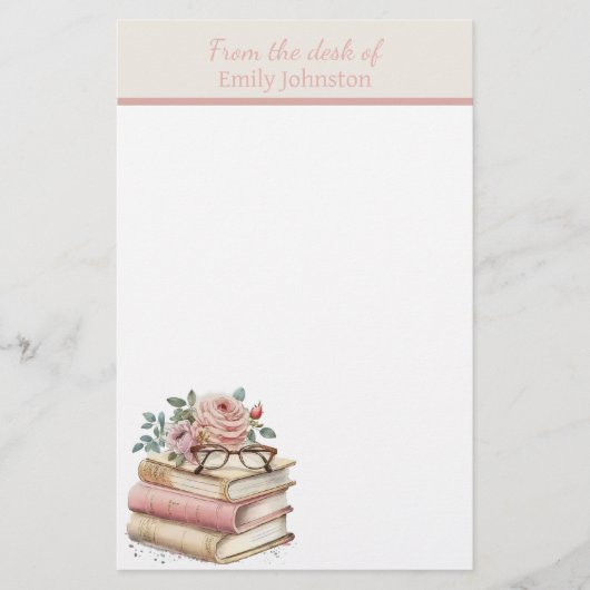 本かわいらしパーソナライズされた 便箋 (正面)