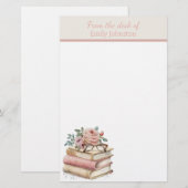 本かわいらしパーソナライズされた 便箋 (正面/裏面)