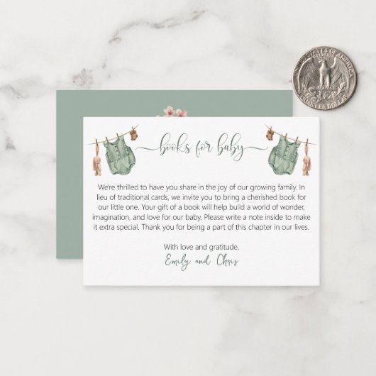 本がベビーするのを待男女兼用つことができる ノートカード (正面/裏面インサイチュ)