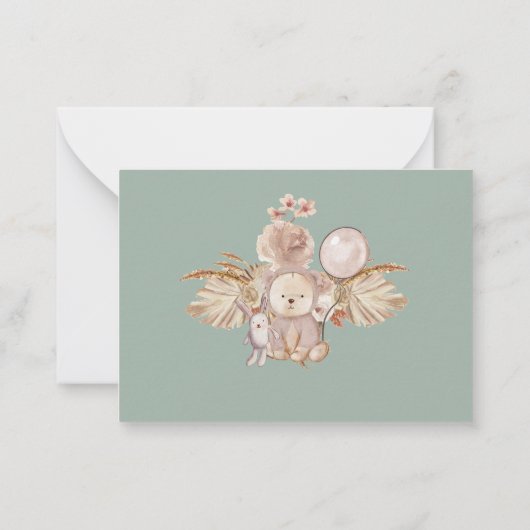 本がベビーするのを待男女兼用つことができる ノートカード (裏面)