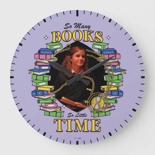 本が多くて時間が無い ラージ壁時計 (正面)
