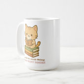 本が多すぎることはない 猫 コーヒーマグカップ (正面左)
