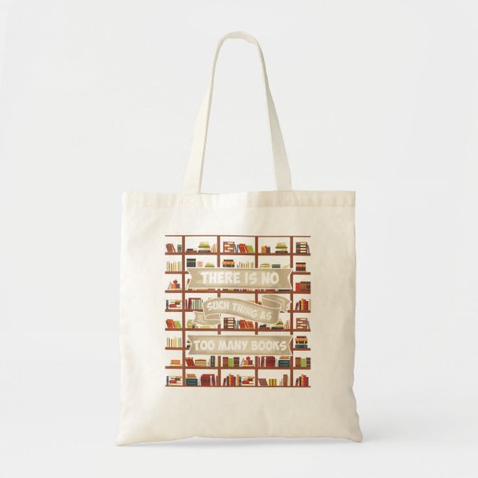 本が多過ぎるようなことはない – おもしろい B トートバッグ (正面)