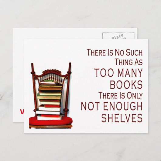 本が多過ぎるようなことは無い ポストカード (正面/裏面)