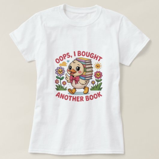 本が大好きなアヒル – 読書家へのギフト Tシャツ (デザイン正面)