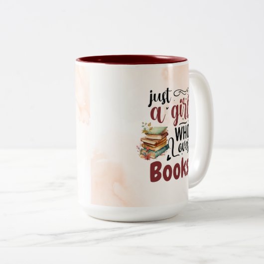 本が大好きな女の子コーヒーマグ ツートーンマグカップ (正面右)