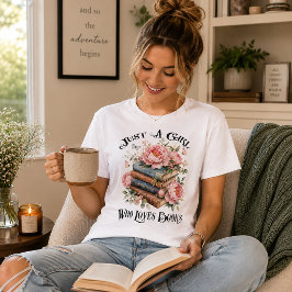 本が大好きな女の子 トライブレンドTシャツ
