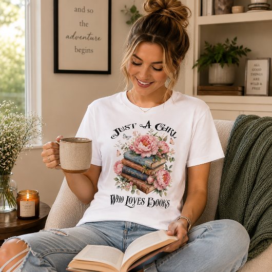 本が大好きな女の子 トライブレンドTシャツ