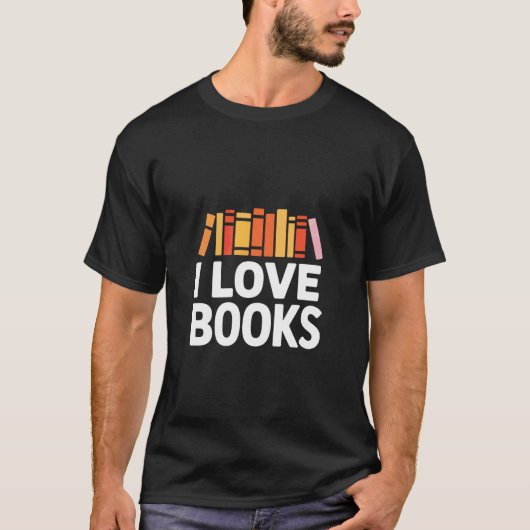 本が大好き 読書好きの本棚 Tシャツ (正面)