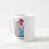 本が好きな女の子 名前入り コーヒーマグカップ (正面左)