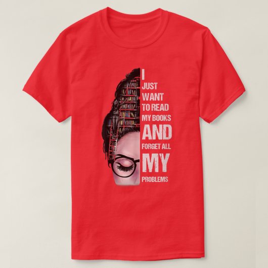 本が欲しい読だけの本読好き Tシャツ (デザイン正面)