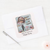 本が私を幸せにする蔵書票 スクエアシール (封筒)