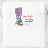 本すごいの日の読み読手の女の子 スクエアシール (バッグ)