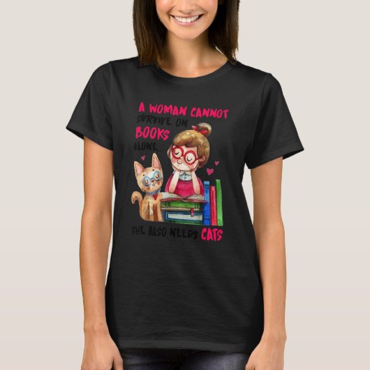 本だけでは女性は生き残れない 彼女には Tシャツ (正面)