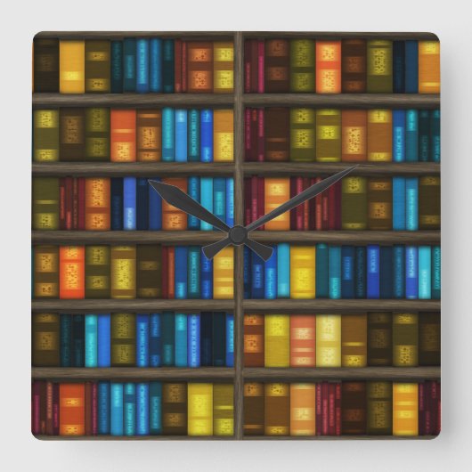 本だな1の柱時計及び数選択 スクエア壁時計 (正面)