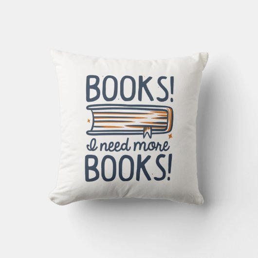 本だ！もっと本が欲しい！ クッション (正面)