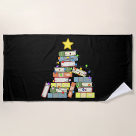 本っぽいクリスマスツリーI ビーチタオル