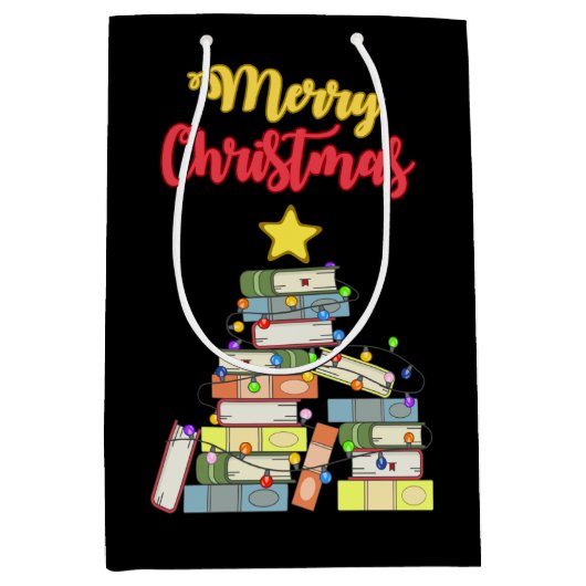 本っぽいクリスマスツリーI ミディアムペーパーバッグ (正面)