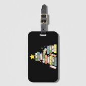 本っぽいクリスマスツリーI ラゲッジタグ (正面縦)