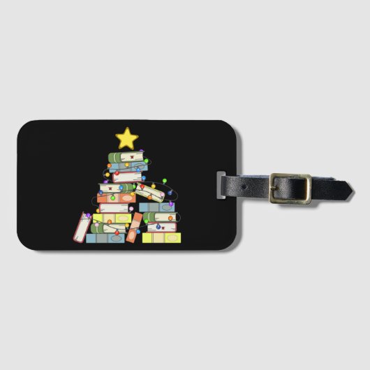 本っぽいクリスマスツリーI ラゲッジタグ (正面横)