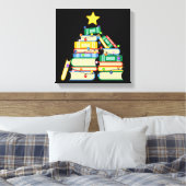 本っぽいクリスマスツリーII キャンバスプリント (インサイチュ (寝室))