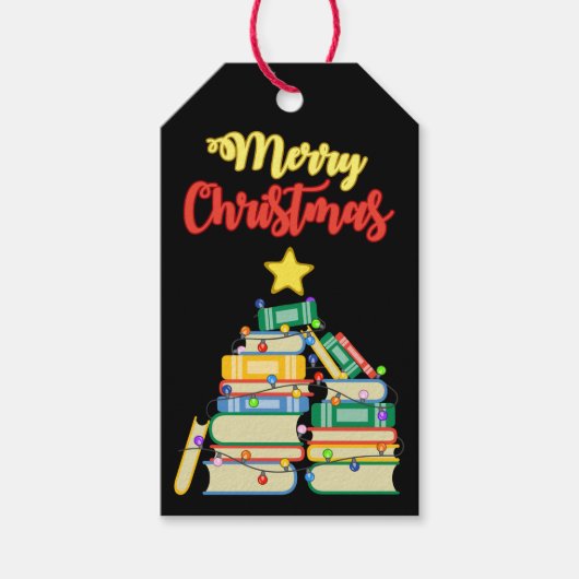 本っぽいクリスマスツリーII ギフトタグ (正面)