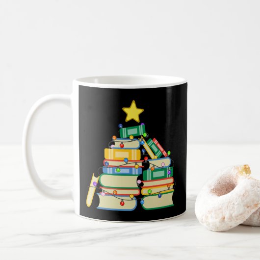 本っぽいクリスマスツリーII コーヒーマグカップ (ドーナツ)