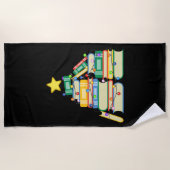 本っぽいクリスマスツリーII ビーチタオル (正面)