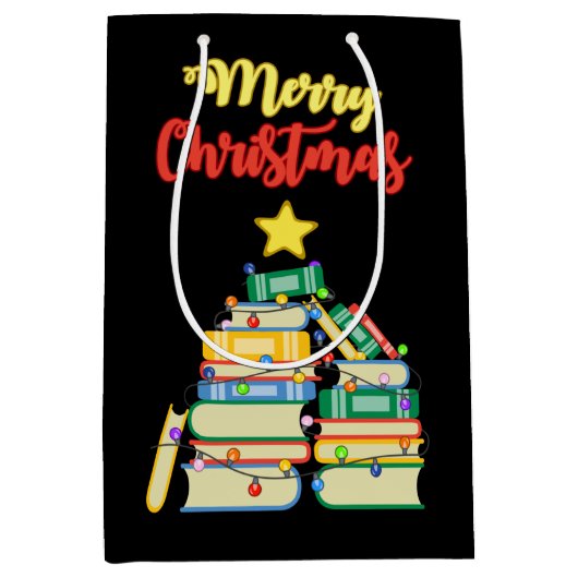 本っぽいクリスマスツリーII ミディアムペーパーバッグ (正面)