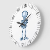 本で文学的な骨格に魅了される ラージ壁時計 (傾斜)