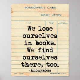本で自分自身を失う引用文ウォールアート ポスター