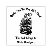 本とお茶 セルフインキングスタンプ (デザイン)