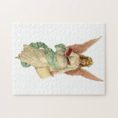 本とのヴィンテージのクリスマスの天使 ジグソーパズル (横)