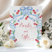 本とギフトのさくらんぼトップブルーボウ ポスター