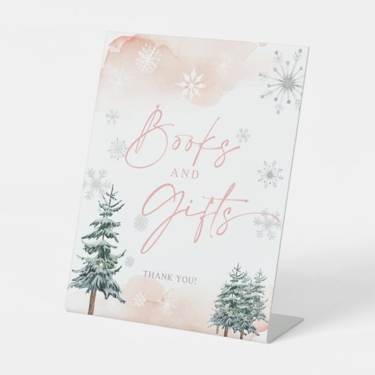 本とギフトのサイン、冬のワンダーランド 台座サイン (正面)