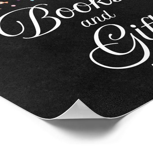 本とギフトのハロウィーン赤ちゃんシャワーのサイン ポスター (角)