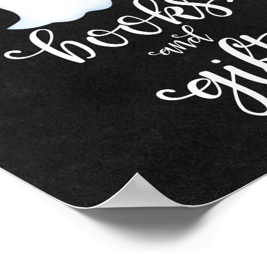 本とギフトのハロウィーン赤ちゃんシャワーのサイン ポスター (角)