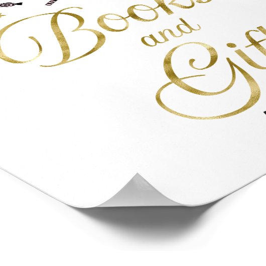 本とギフトのハロウィーン赤ちゃんシャワーのサイン ポスター (角)