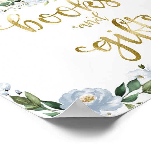 本とギフトカボチャフローラ赤ちゃんシャワーのサイン ポスター (角)