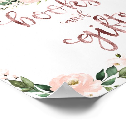 本とギフトカボチャフローラ赤ちゃんシャワーのサイン ポスター (角)